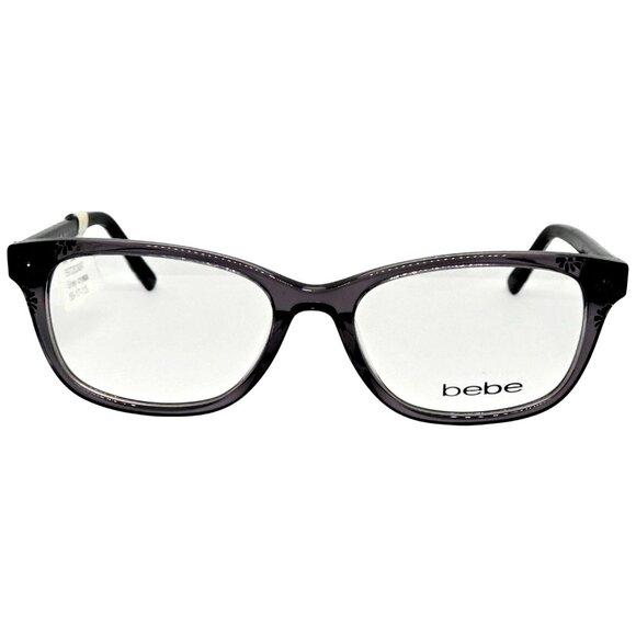 Bebe BB4163 Grey Crystal Eyeglass Frames 55-17-135 Women’s Rectangle Optical Gla - Picture 1 of 7
